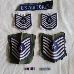 7 USAF US AIR FORCE PATCHES & WWII RIBBON BARS FRANCE WW2 LOT
